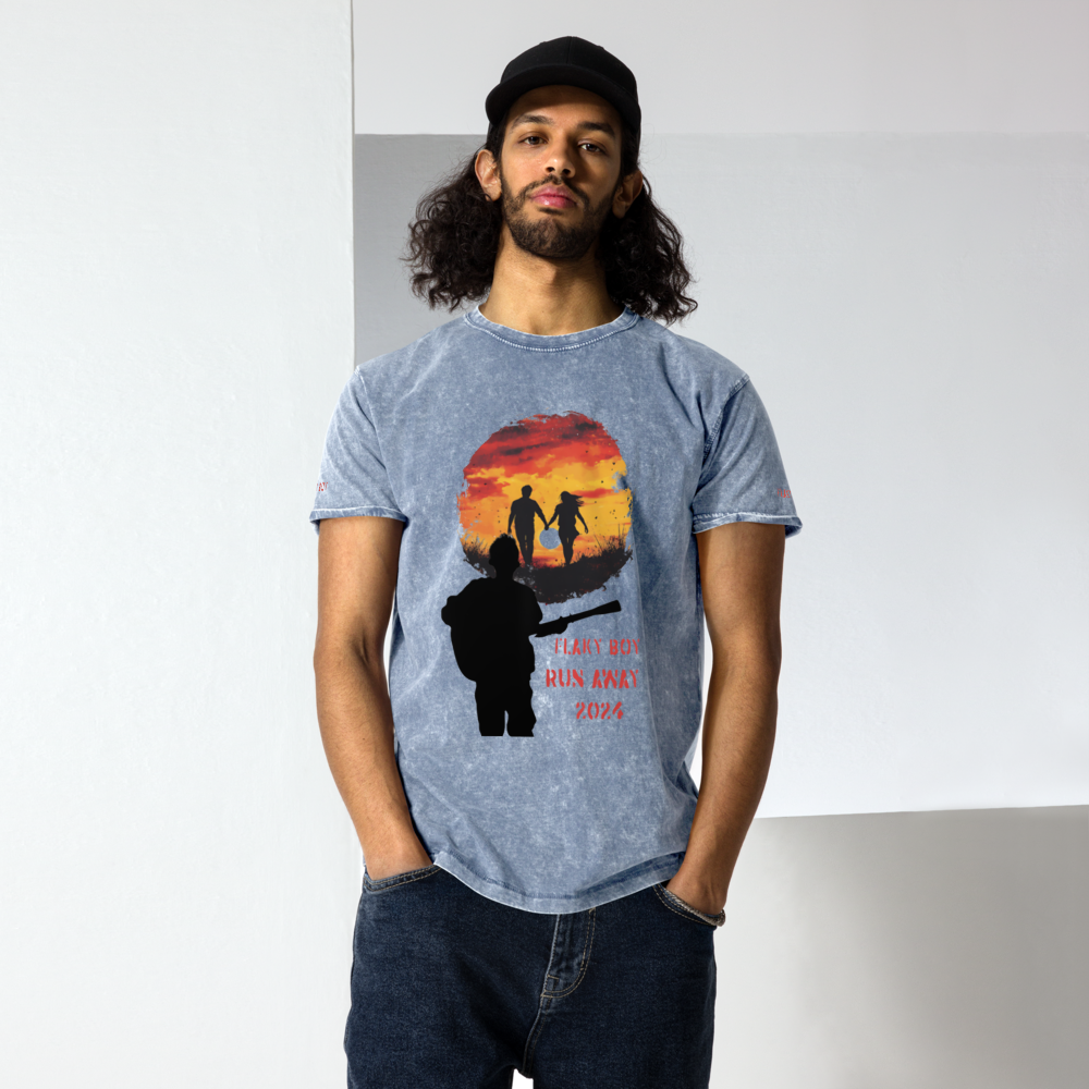 "Run Away 2024" Limited Edition Denim T-Shirt