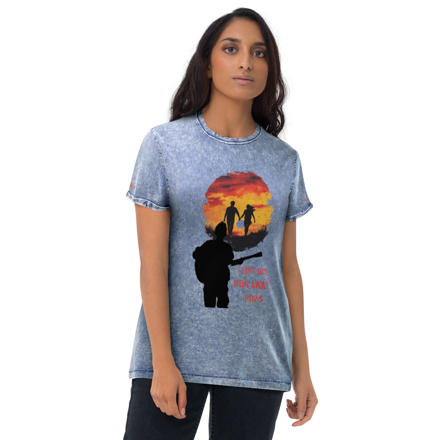 "Run Away 2024" Limited Edition Denim T-Shirt